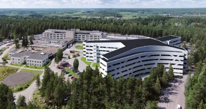Ilmakuva Hyvinkään sairaalan rakennuksista